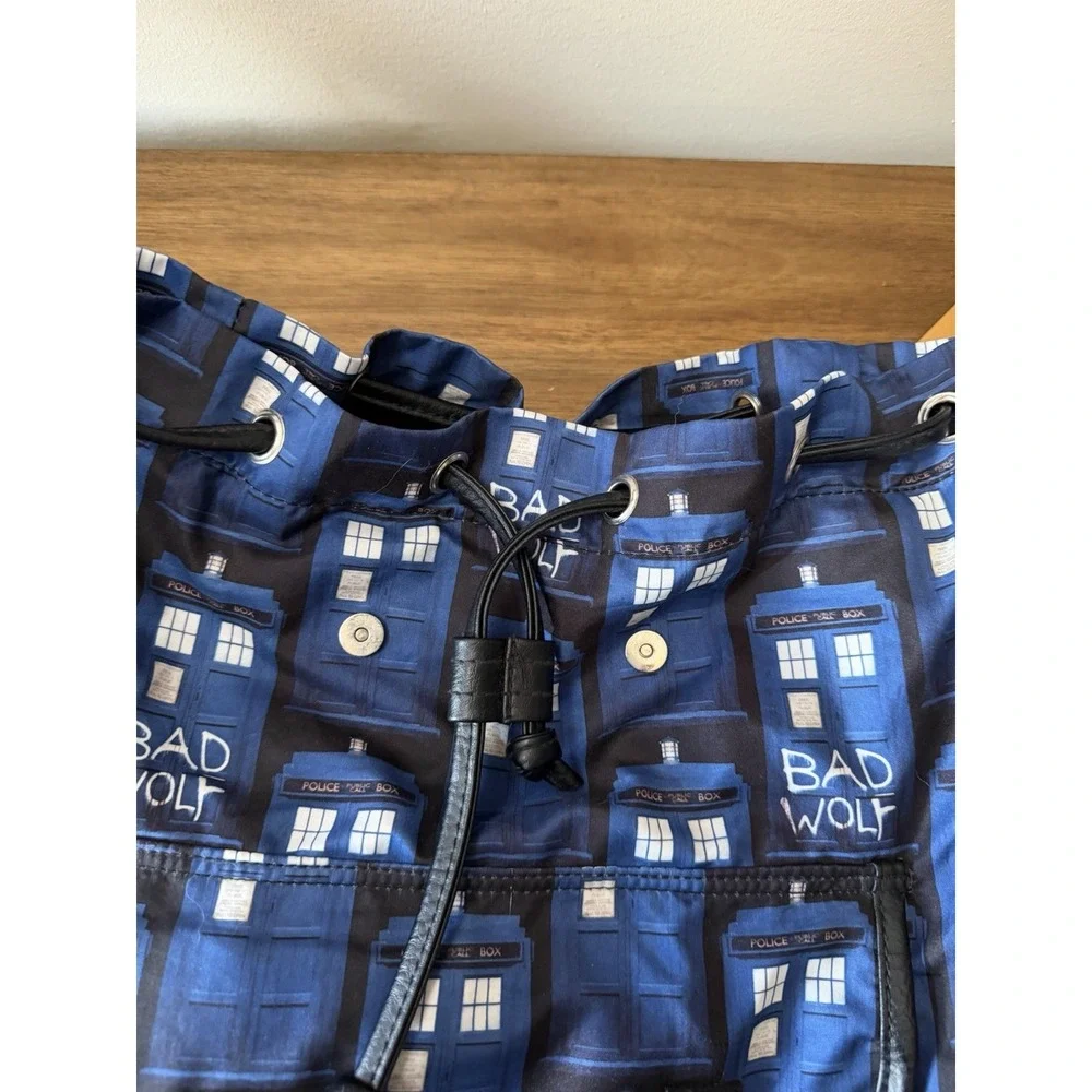 Doctor Who TARDIS Bad Wolf Backpack BBC Licensed 2015 Blue Black